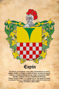 Escudo heráldico del apellido ESPIN