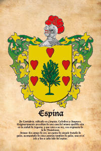 Escudo heráldico del apellido ESPINA