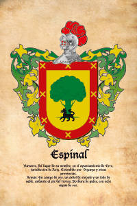 Escudo heráldico del apellido ESPINAL
