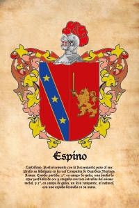 Escudo heráldico del apellido ESPINO