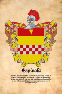 Escudo heráldico del apellido ESPINOLA