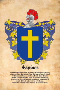 Escudo heráldico del apellido ESPINOS