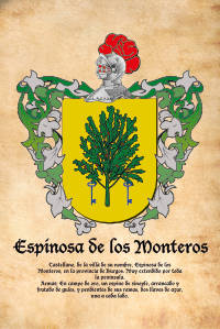 Escudo heráldico del apellido ESPINOSA DE LOS MONTEROS