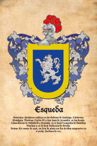 Escudo heráldico del apellido ESQUEDA