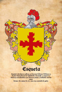 Escudo heráldico del apellido ESQUETA