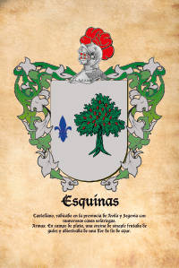 Escudo heráldico del apellido ESQUINAS