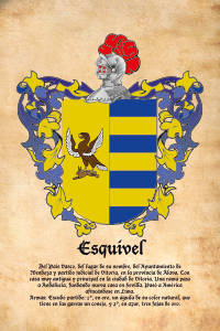Escudo heráldico del apellido ESQUIVEL