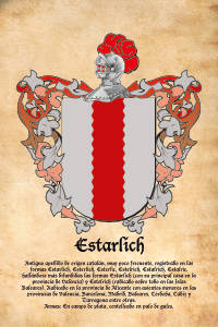 Escudo heráldico del apellido ESTARLICH