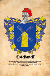 Escudo heráldico del apellido ESTEBANELL