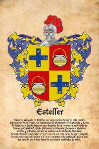 Escudo heráldico del apellido ESTELLER