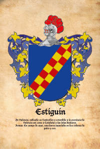 Escudo heráldico del apellido ESTIGUIN