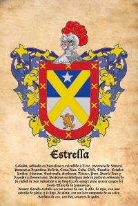 Escudo heráldico del apellido ESTRELLA
