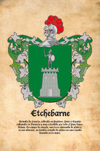 Escudo heráldico del apellido ETCHEBARNE