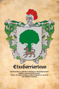 Escudo heráldico del apellido Etxebarriarteun