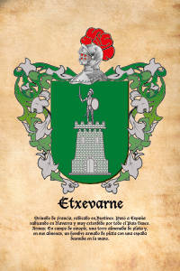 Escudo heráldico del apellido ETXEVARNE