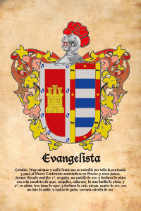 Escudo heráldico del apellido EVANGELISTA