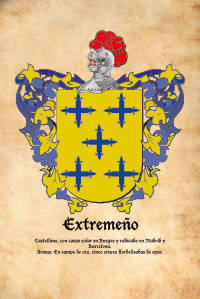Escudo heráldico del apellido Extremeño