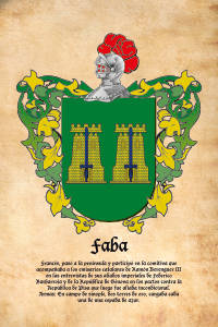 Escudo heráldico del apellido FABA