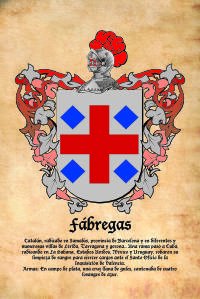 Escudo heráldico del apellido FABREGAS