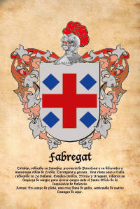 Escudo heráldico del apellido FABREGAT