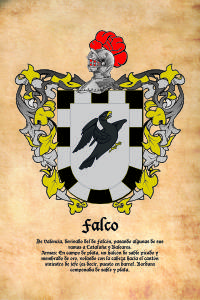 Escudo heráldico del apellido FALCO