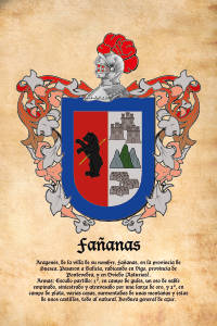 Escudo heráldico del apellido FAÑANAS