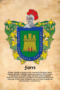 Escudo heráldico del apellido FARRE
