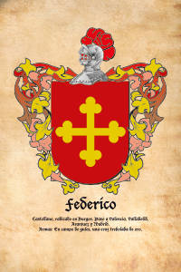 Escudo heráldico del apellido FEDERICO
