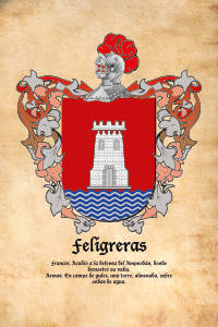 Escudo heráldico del apellido FELIGRERAS