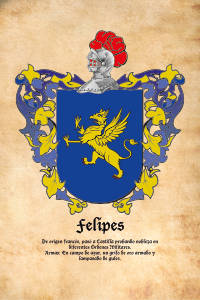Escudo heráldico del apellido FELIPES