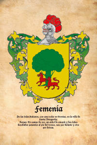 Escudo heráldico del apellido FEMENIA