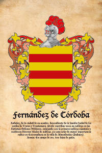 Escudo heráldico del apellido FERNANDEZ DE CORDOBA