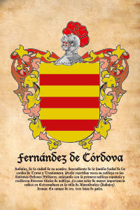 Escudo heráldico del apellido FERNANDEZ DE CORDOVA