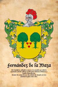 Escudo heráldico del apellido FERNANDEZ DE LA MAZA