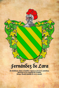 Escudo heráldico del apellido FERNANDEZ DE LARA