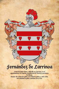 Escudo heráldico del apellido FERNANDEZ DE LARRINOA