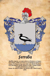 Escudo heráldico del apellido FERRADA