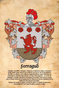 Escudo heráldico del apellido FERRAGUD