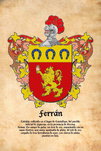 Escudo heráldico del apellido FERRAN