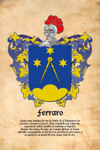 Escudo heráldico del apellido FERRARO