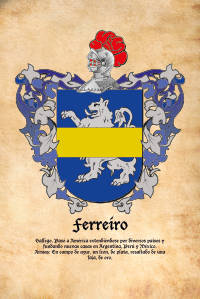 Escudo heráldico del apellido FERREIRO