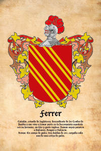 Escudo heráldico del apellido FERRER