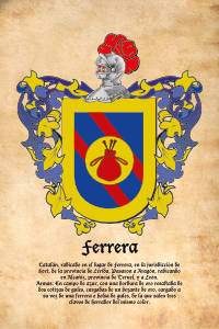 Escudo heráldico del apellido FERRERA