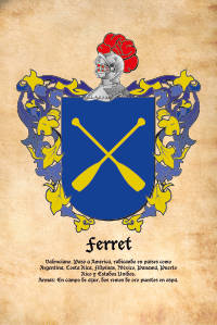 Escudo heráldico del apellido FERRET