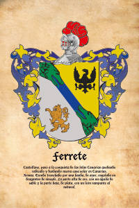 Escudo heráldico del apellido FERRETE