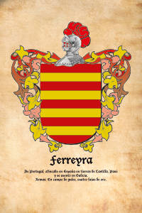 Escudo heráldico del apellido FERREYRA