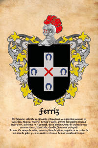 Escudo heráldico del apellido FERRIZ