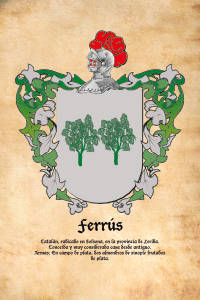 Escudo heráldico del apellido FERRUS