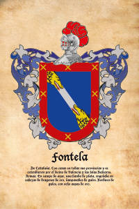 Escudo heráldico del apellido FONTELA