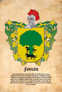 Escudo heráldico del apellido Forcén
